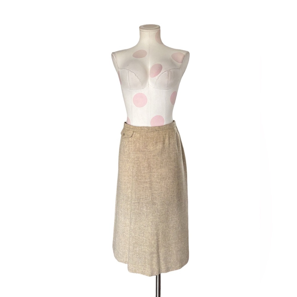Prestige Wool Blend Skirt – Tan Beige - Large - Picture 3 of 11